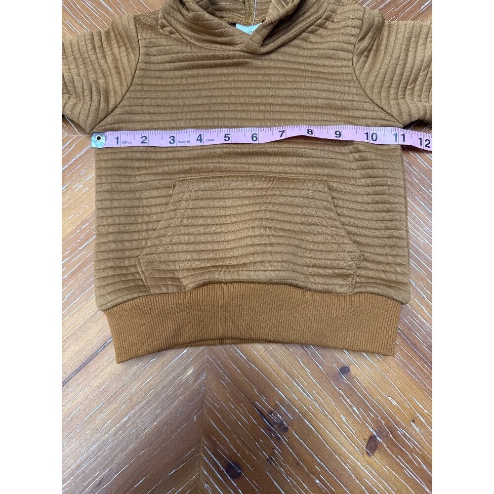 Baby Ribbed Hoodie & Jogger Set Size 9-12M Brown Polyester & Spandex Blend Soft - Picture 8 of 8